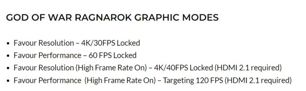 God of War Ragnarök: será posible ejecutar el juego hasta 120 fps si está equipado con la próxima generación